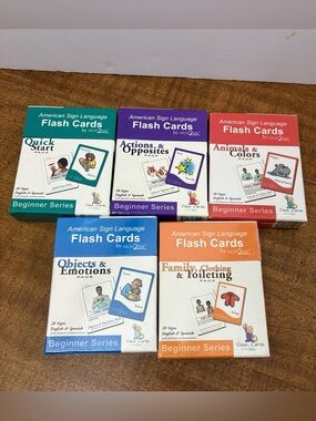 American Sign Language Flash cards By sign2me 5 Pack Bundle Beginner Series